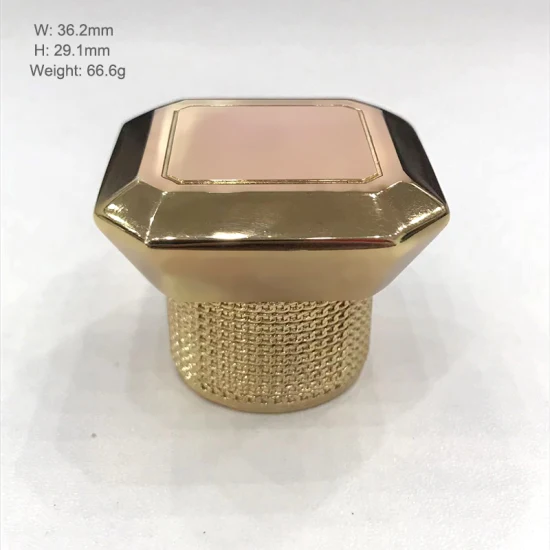 Luxo clássico barato ouro zamak metal pesado tipo travamento tampa de rosca tampas de frasco de perfume de vidro